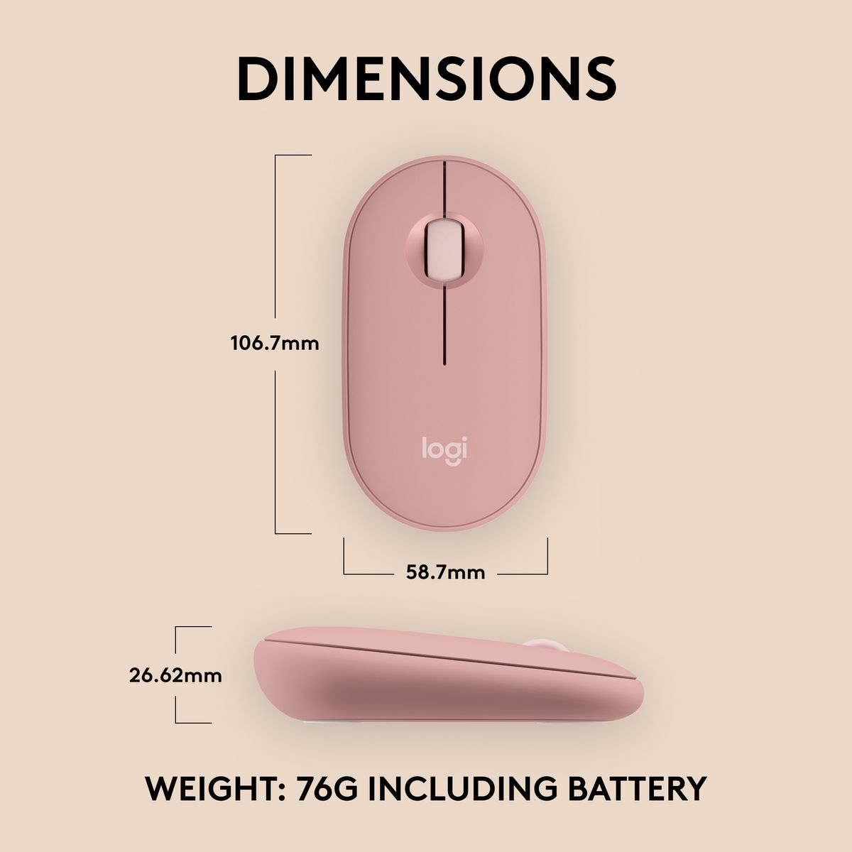 Logitech Pebble Mouse 2 M350s Slim Bluetooth Wireless Mouse (2 Year Warranty, Parallel Import)