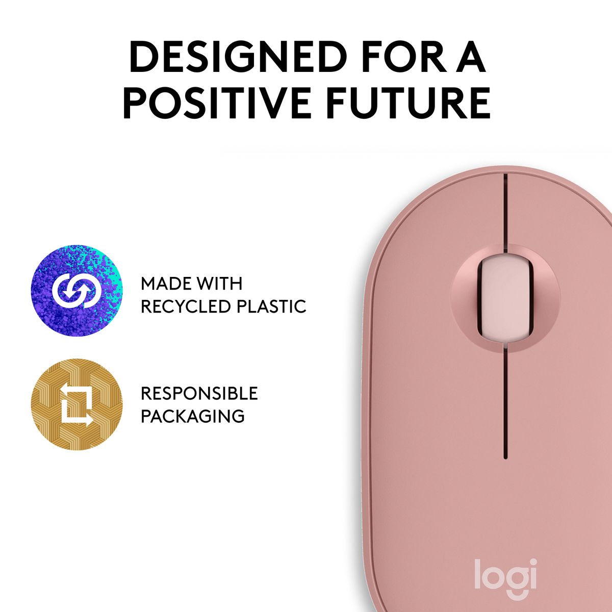 Logitech Pebble Mouse 2 M350s Slim Bluetooth Wireless Mouse (2 Year Warranty, Parallel Import)
