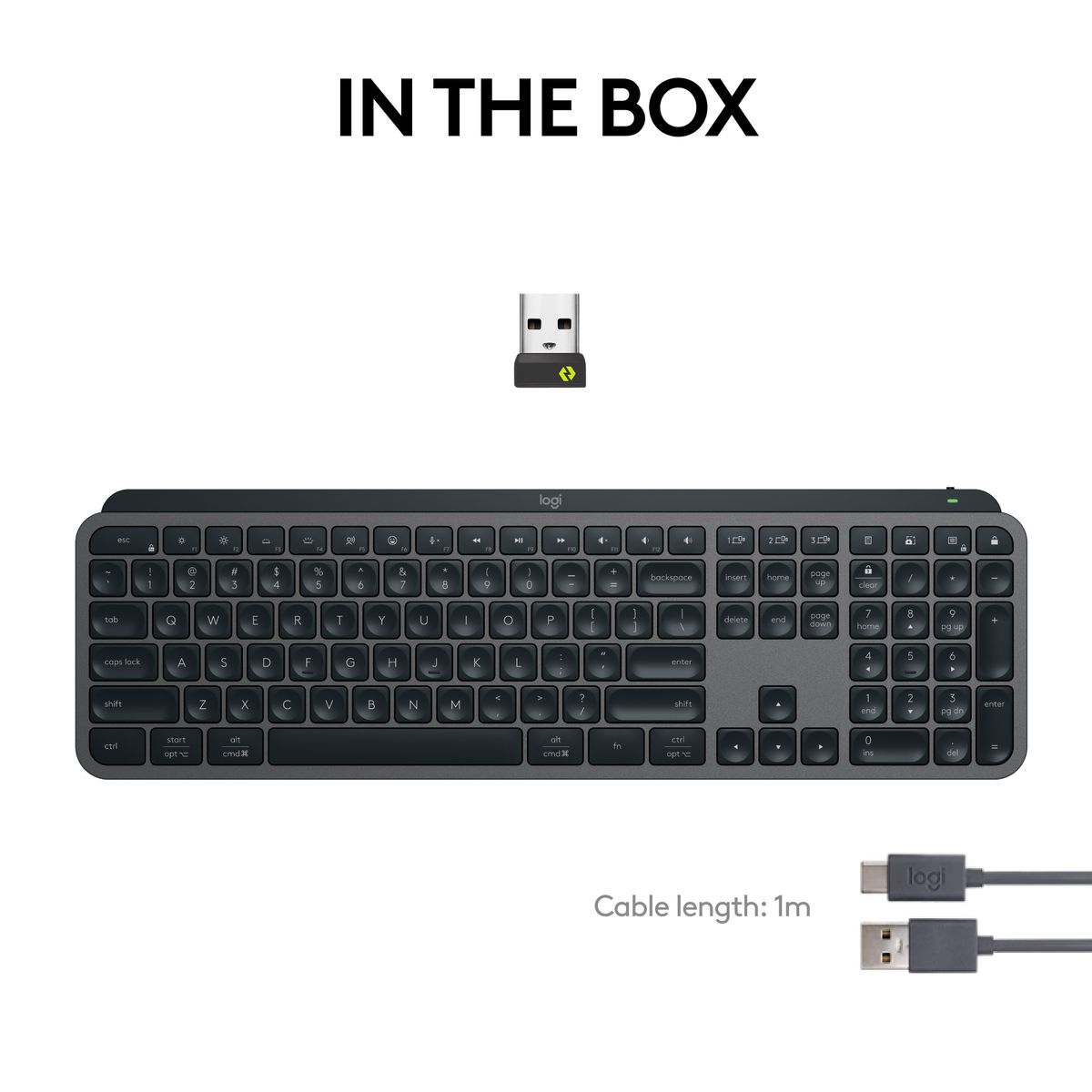 Logitech MX Keys Advanced Wireless Illuminated Keyboard Graphite (2 Year Warranty, Parallel Import)