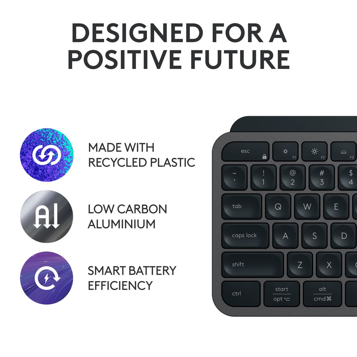 Logitech MX Keys Advanced Wireless Illuminated Keyboard Graphite (2 Year Warranty, Parallel Import)