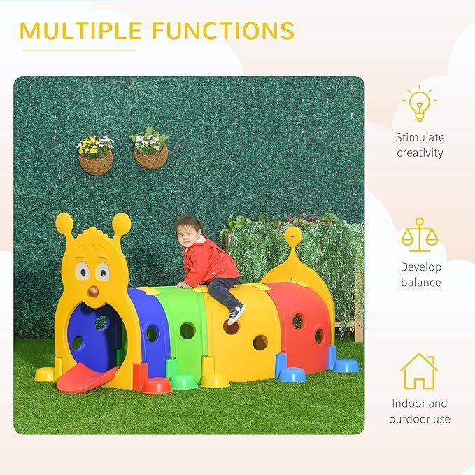 Babies-Up Rainbow Caterpillar Tunnel Adventure for Kids Playground Fun