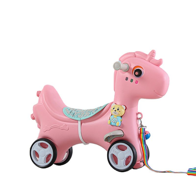 Babies-Up Rocking Dino Horse with Delight Music for Kids Age 3 in 1 Rocker