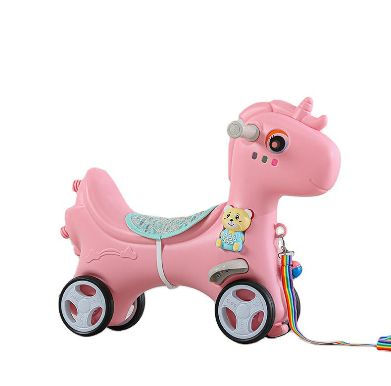 Babies-Up Rocking Dino Horse with Delight Music for Kids Age 3 in 1 Rocker