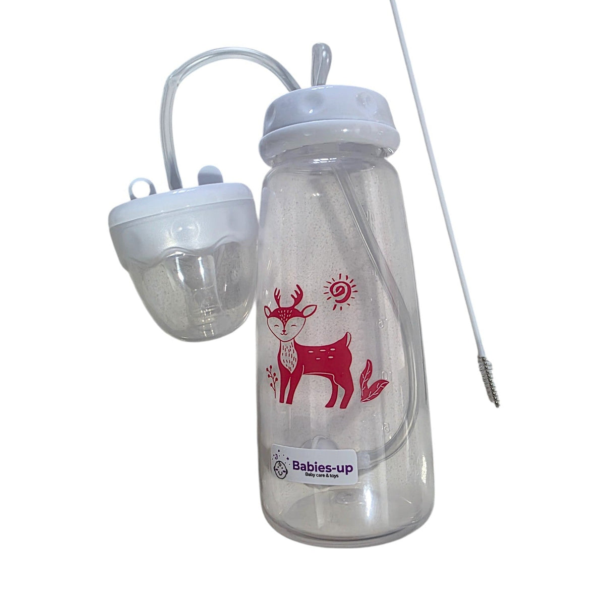Babies-Up Hands-Free Baby Bottle β 240ml Anti-Colic Feeding Solution
Make feeding time easier and more comfortable with the Babies-Up Hands-Free Baby Bottle, designed for busy parents and happy babies. With a 240ml capacity, this innovative bottle features a hands-free design that allows babies to feed in a natural, upright position, promoting independence and convenience.
