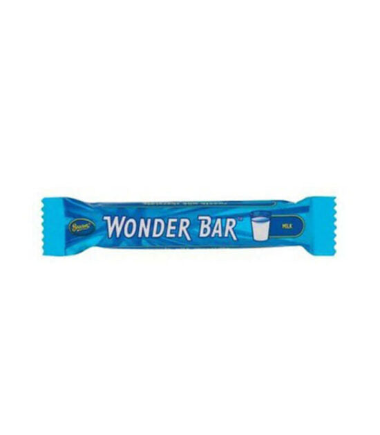 A wrapped Beacon Wonder Bar Milk chocolate with a cup depicted on the packaging.