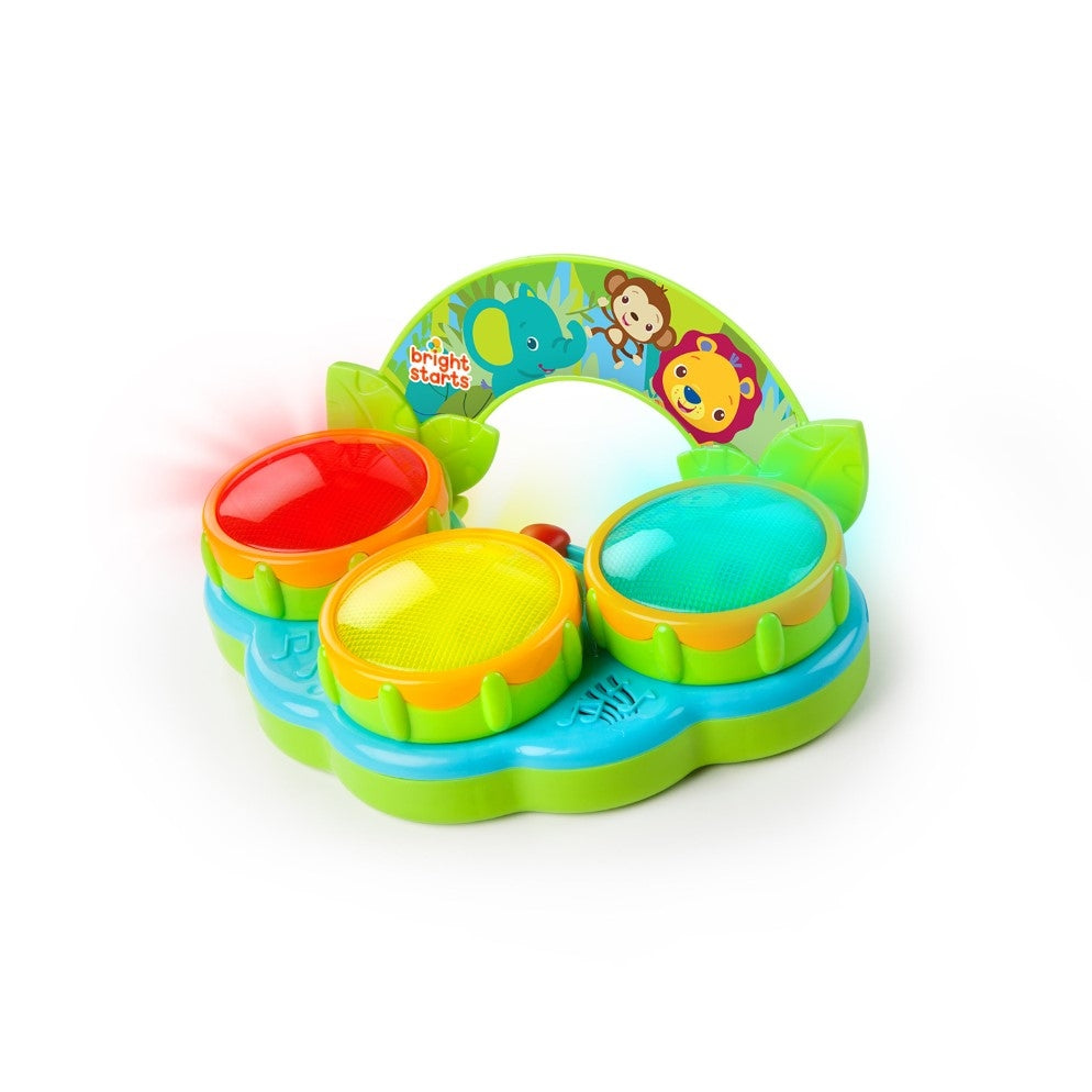 Bright Starts Safari Beats Drum Kit
What’s music to mom and dad’s ears? Baby’s sweet little laughs, of course! With the Safari Beats musical toy by Bright Starts, there will be plenty of giggles to go around. Every push of a brightly colored button helps encourage development of fine motor skills as your little one bounces to the beat.