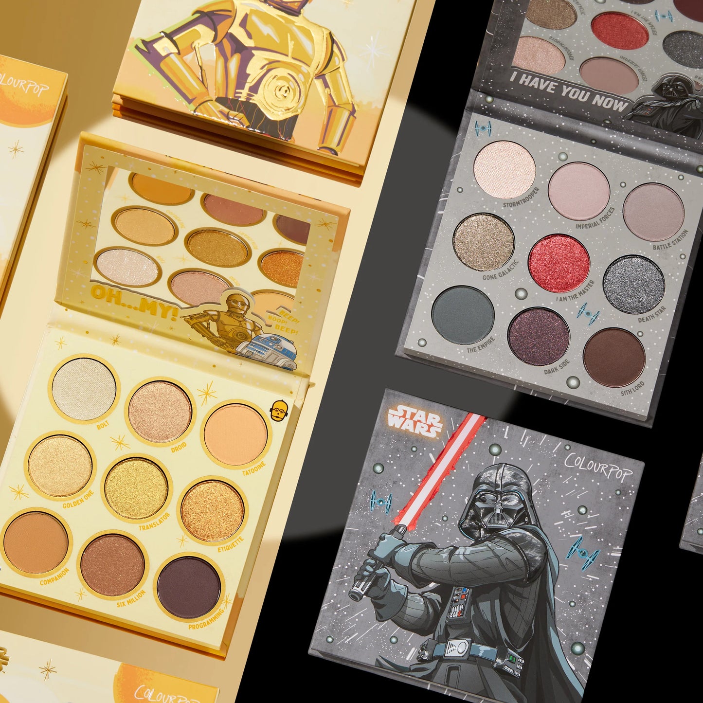 ColourPop Darth Vader & Droid C-3PO - shadow palette set