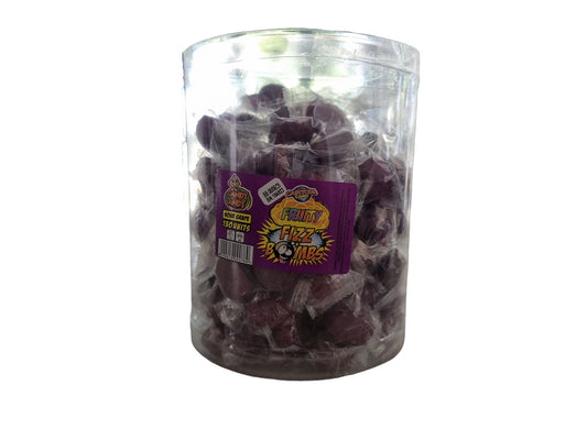 Cartoon Candy Fruity Fizz Bombs Sweet Tub of 130 Units - Sour Grape