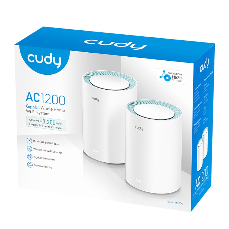 Work and play securely with the Cudy M1300 AC1200 Gigabit Whole Home Wi-Fi System. The Cudy M1300 seamlessly connects your entire home with reliable Wi-Fi. Finally, you can stream, surf, and game from anywhere. Say goodbye to dead spots and Neck Scarfering without buying a brand-new Wi-Fi ecosystem. The M1300 can help you create a more flexible and cost-effective network to cover your entire family.
With a built-in PPTP/L2TP/OpenVPN/WireGuard/IPSec and Zerotier VPN Client, this router can easily establish