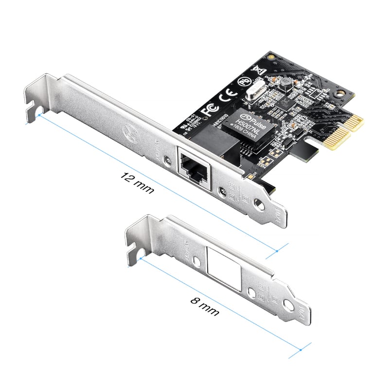 Expand or upgrade your ethernet network with the Cudy PE10 Gigabit PCI Express Network Adapter. It features a super-fast 10/100/1000 Mbps ethernet port for a stable and fast connection. It connects easily to your PC motherboard via a PCIe x1 connector and is compatible with Windows, Linux and macOS. It comes with dual brackets making it compatible with mini and standard sized PC chassis. Perfect for web chat, fast download video streaming, online gaming and internet calling, the Cudy PE10 is very versatile
