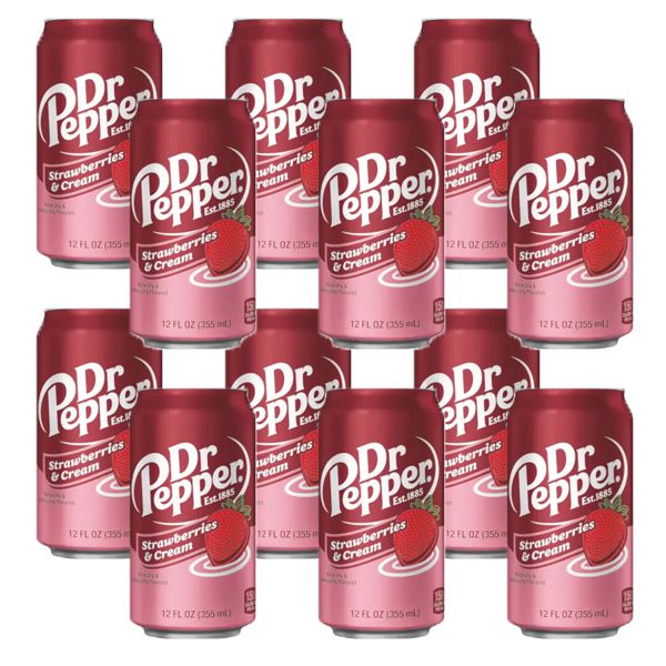 Dr Pepper Strawberries & Cream - 12 x 355ml