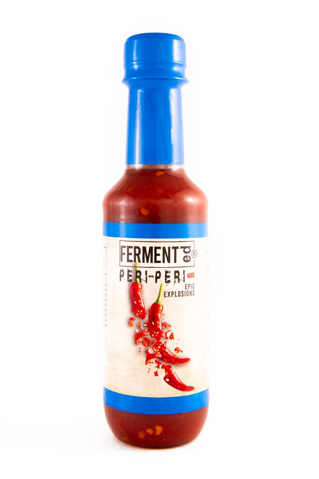 Fermented Peri Peri Sauce Epic Explosions 250ml
FERMENTed Peri Peri Sauce: African Heat, Fermented Elevation
Crafted with a selection of fiery red chilli peppers, each one carefully fermented to intensify its
spiciness, this sauce embodies the bold and vibrant spirit of African cuisine. The result is a sauce that
not only delivers a fiery kick but also captures the flavours of natural sun-ripened chilli peppers.