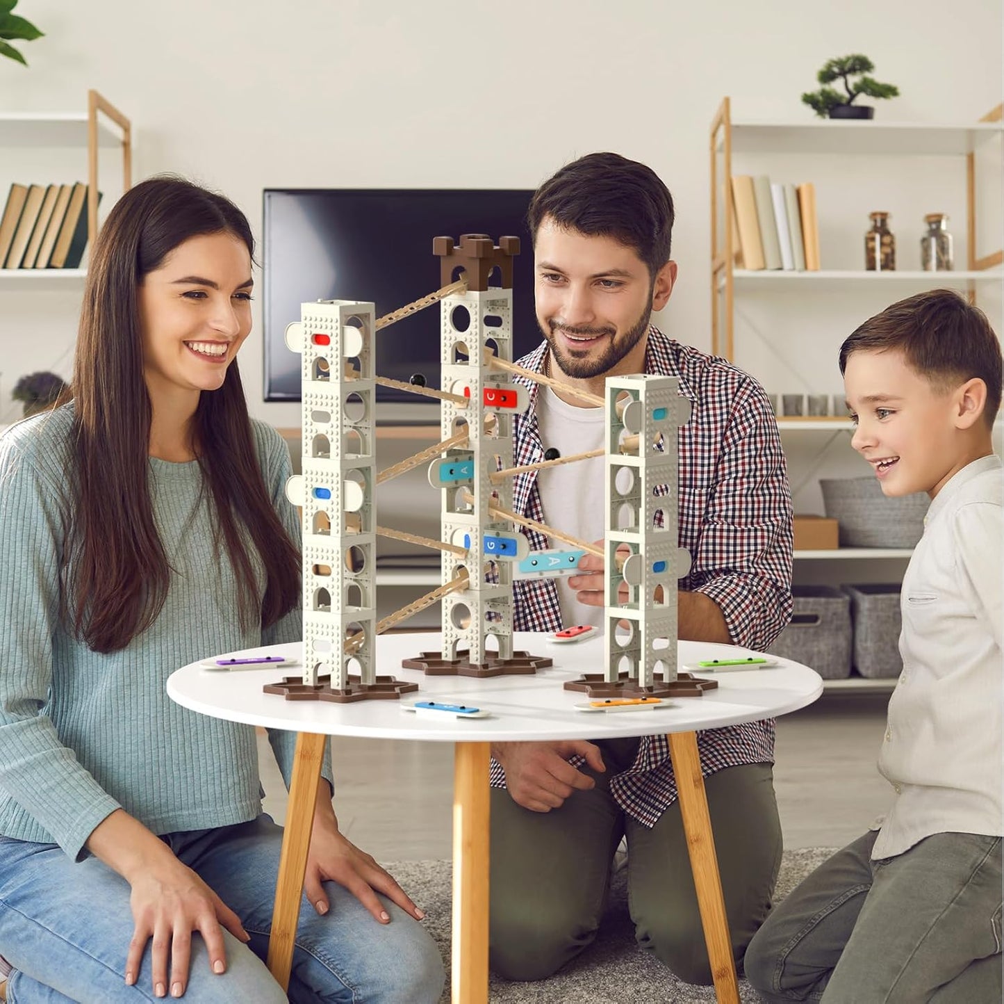 Kids-Up 103 Piece STEM Marble Run Set Featuring Music Pillars & Maze Track