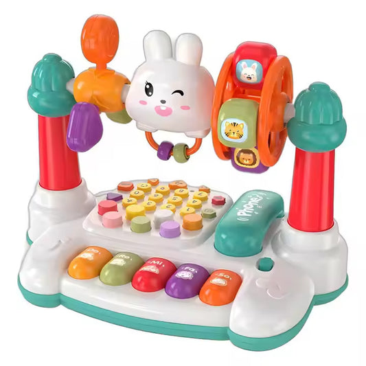 Babies-Up 4 in 1 Multi-functional Toy Electronic Musical Educational Keyboard Telephone Toys Early Education Learning Enlightenment
