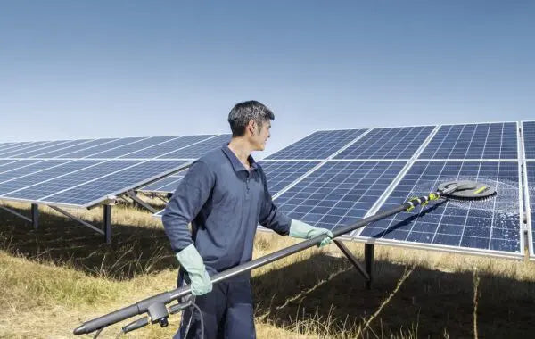 Karcher Solar Panel Cleaning Karcher HD 7/11 iSolar 400
The Solar Panel Cleaning Karcher HD 7/11 iSolar 400 is a Professional package that includes a HD 7/11-4 pressure washer, 7 metre telescopic lance, iSolar 400 and additional 20 metre high pressure hose with hose coupling for extended working range. This equipment is suitable for business/industrial use.