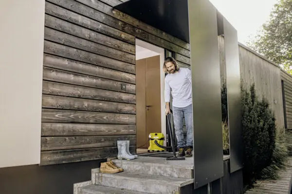 Karcher WD 2 & Floor Nozzle Vacuum
The wet and dry vacuum cleaner WD 2 Plus with 12 litre plastic container and blower function. Combo includes a switchable floor nozzle for both hard surfaces and carpets.
The Kärcher WD 2 Plus Wet & Dry Vacuum Cleaner & Floor Nozzle, with compact design and is super-powerful and energy-efficient – and with power consumption of only 1000 W. The machine achieves top cleaning results for dry, wet, fine and coarse dirt. The wet and dry vacuum cleaner has a robust