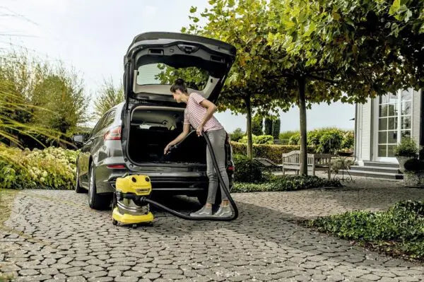 Karcher WD 4 S Car Wet & Dry Vacuum Cleaner
Super powerful and energy-efficient wet/dry vacuum cleaner with 20 l stainless steel container, convenient flat pleated filter, 5 m cable, 2.2 m suction hose and blower function. Combo includes car interior cleaning kit.