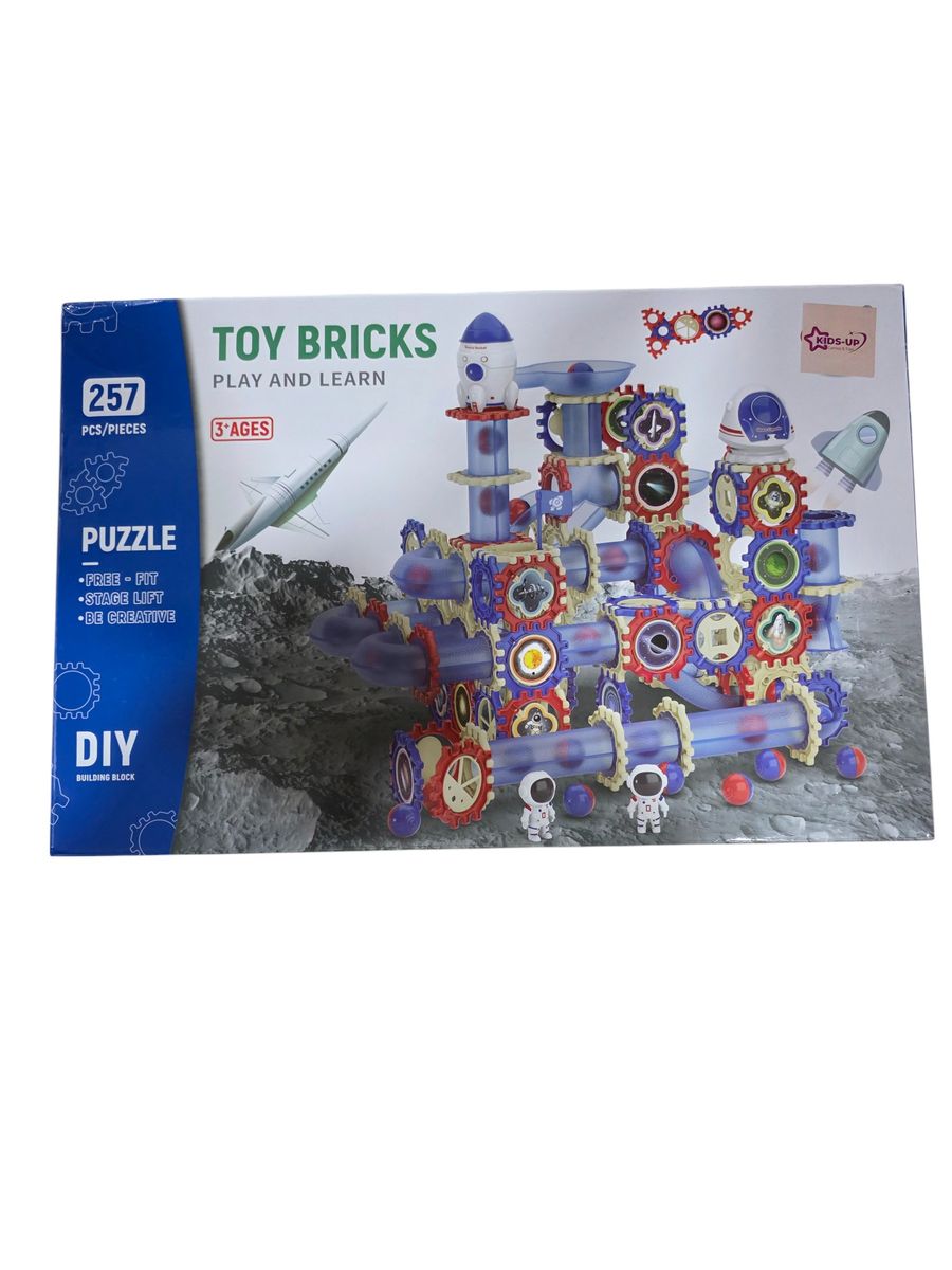 Kids-Up 257 Piece DIY STEM Marble Run Maze Space Building Blocks Set