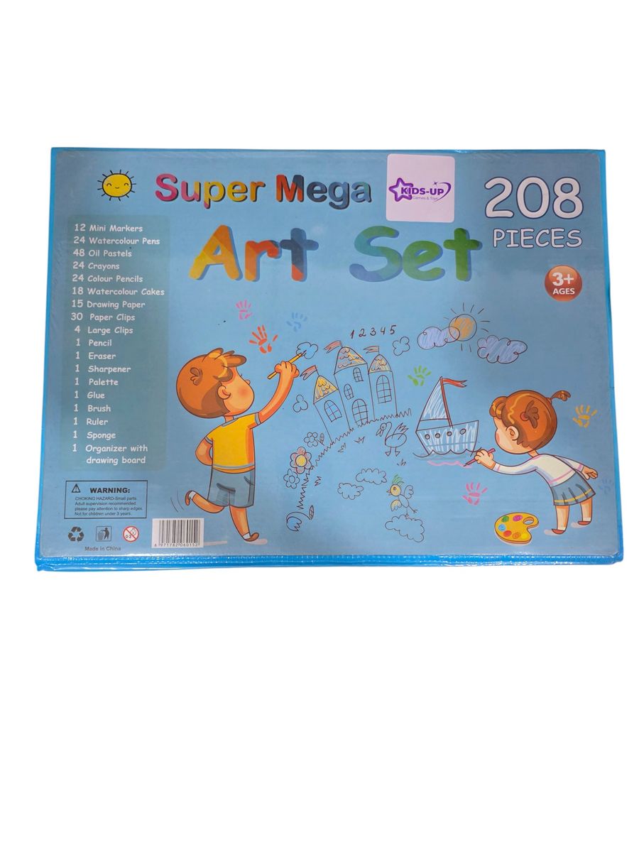 Kids-Up - 208 Piece Case Art Set Pencil, Paint, Watercolor Drawing