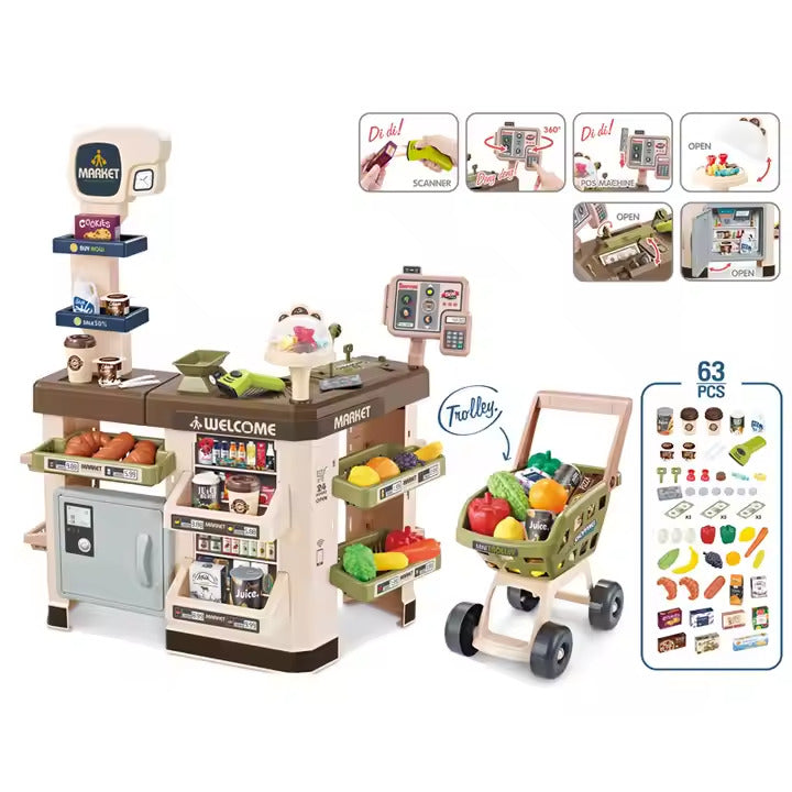 Turn playtime into a fun and educational shopping adventure with the Kids-Up Supermarket Pretend Play Set! Complete with an electric cash register, play money, scanner, and a mini shopping cart, this interactive toy lets children role-play as shopkeepers or smart shoppersβboosting imagination, social skills, and early math learning.