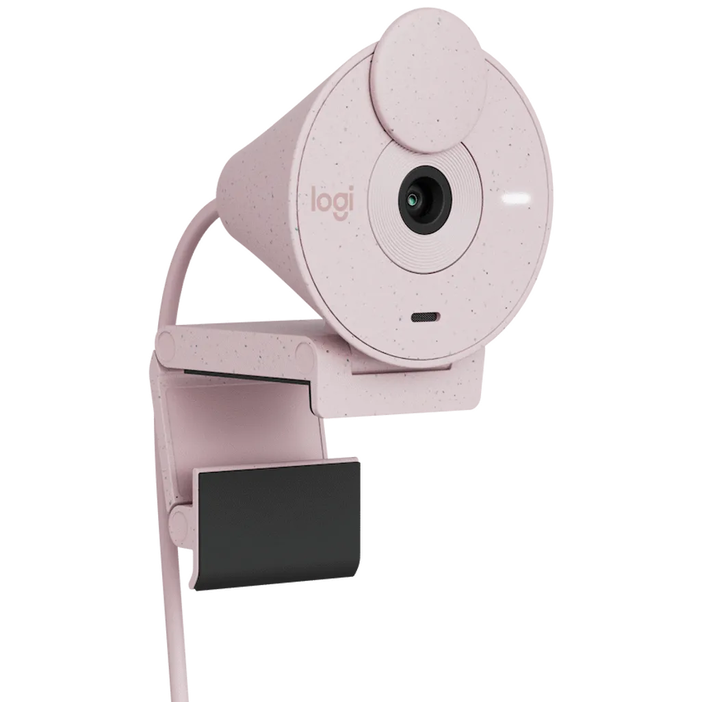 Logitech(R) Brio 300 Full HD Webcam - Rose (2 Year Warranty)
Enhance your video calls, online meetings, and content creation with the Logitech(R) Brio 300 Full HD Webcam, designed to deliver crisp, high-quality video and reliable performance. With Full HD 1080p resolution at 30fps, your image comes through clear and natural, providing professional-quality video for work or personal use. The autofocus lens keeps you sharp and in focus even when moving, while RightLight(TM) 2 technology automatically adjusts