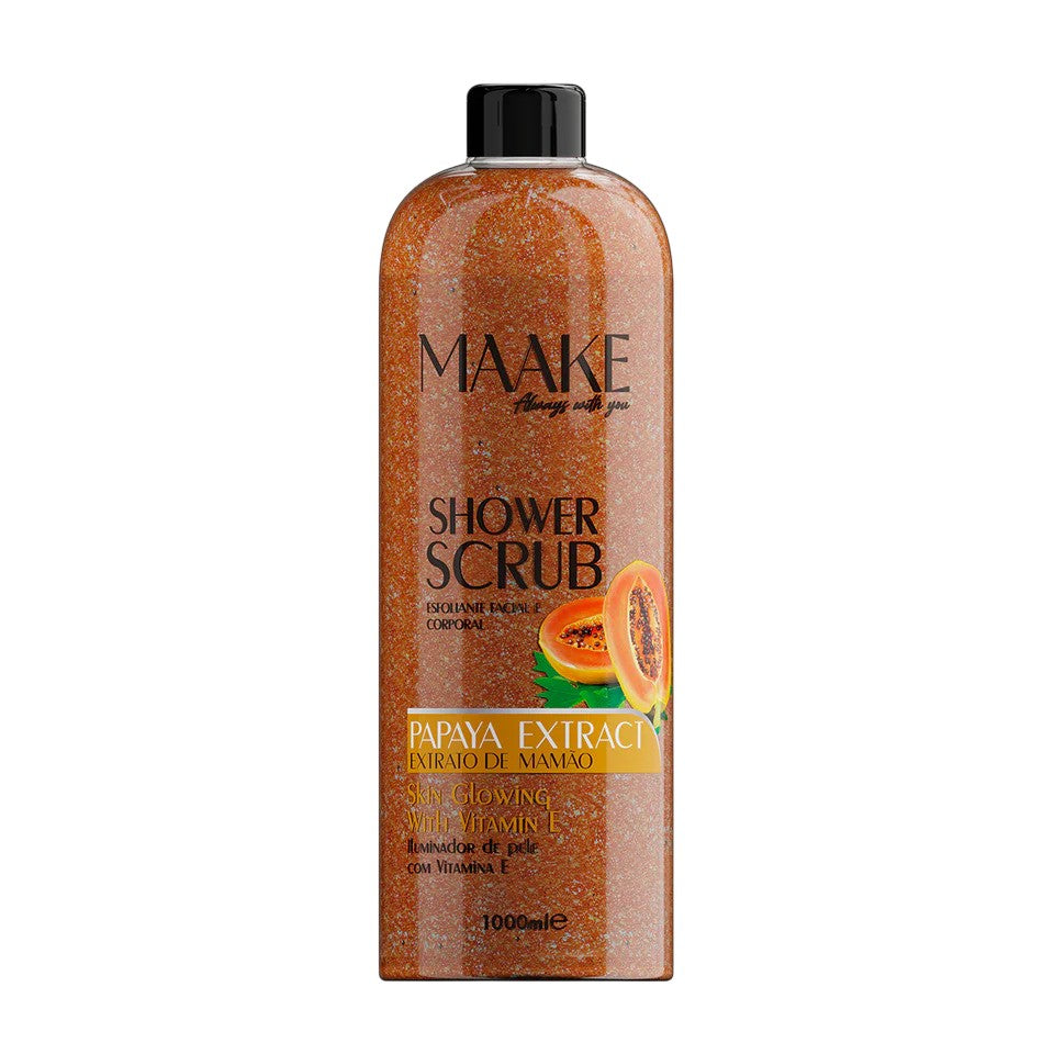 MAAKE Papaya Extract Glowing Shower Gel Scrub/Exfoliating 1000ml Bottle
Our Glowing Shower Gel scrub is exactly what it sounds! A scrub for a delightful foamy bath, enriched with Papaya extract, vitamin E, and pumice stone exfoliating particles that gently cleanse and exfoliate the skin, removing impurities and dead cells, leaving your skin soft, lightly fragranced and with a subtle glow!