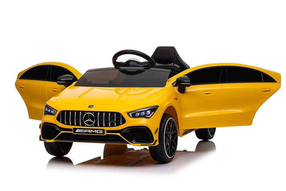Mercedes Benz CLA45s Kids Electric Ride on With Rubber Wheels 12v Yellow