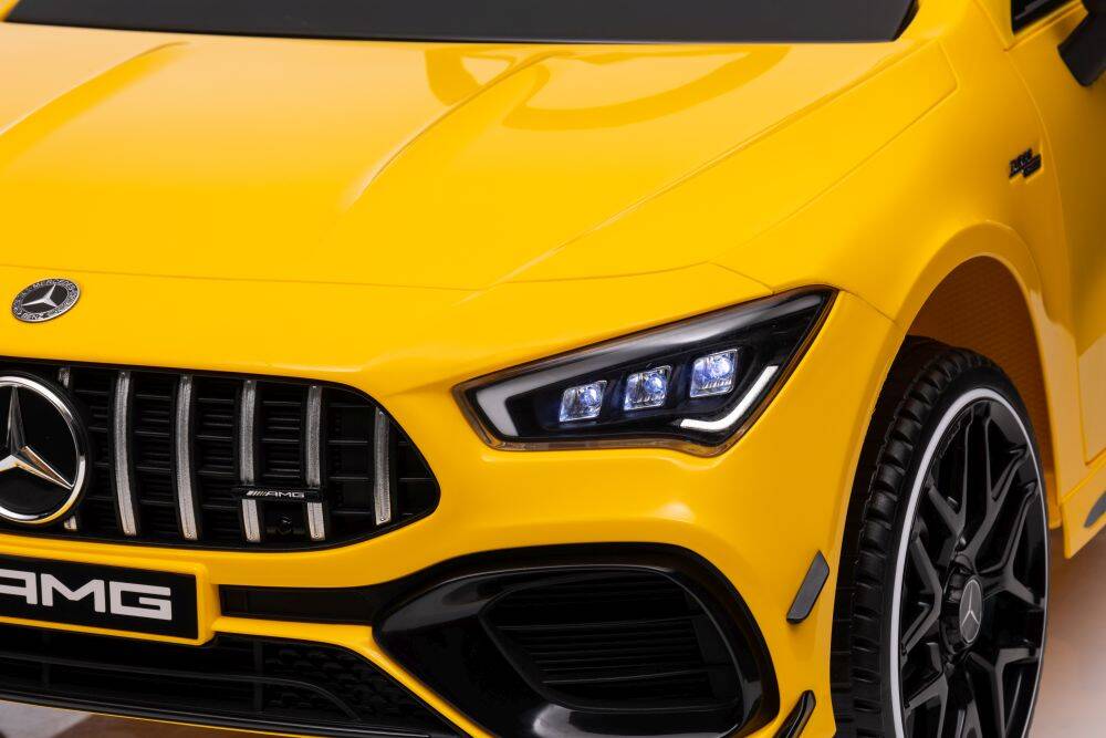 Mercedes Benz CLA45s Kids Electric Ride on With Rubber Wheels 12v Yellow