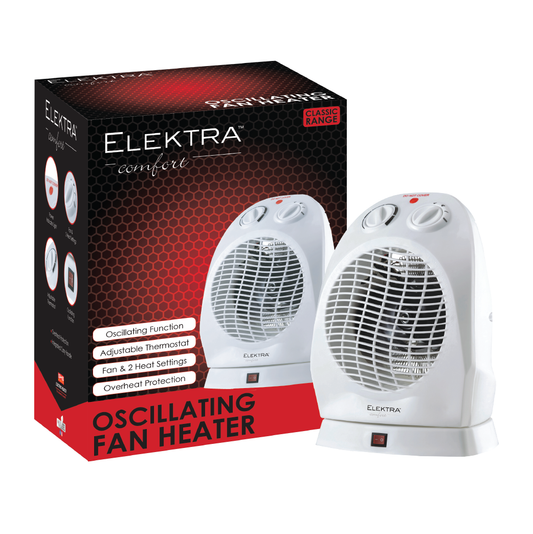 Elektra - Oscillating Fan Heater - White