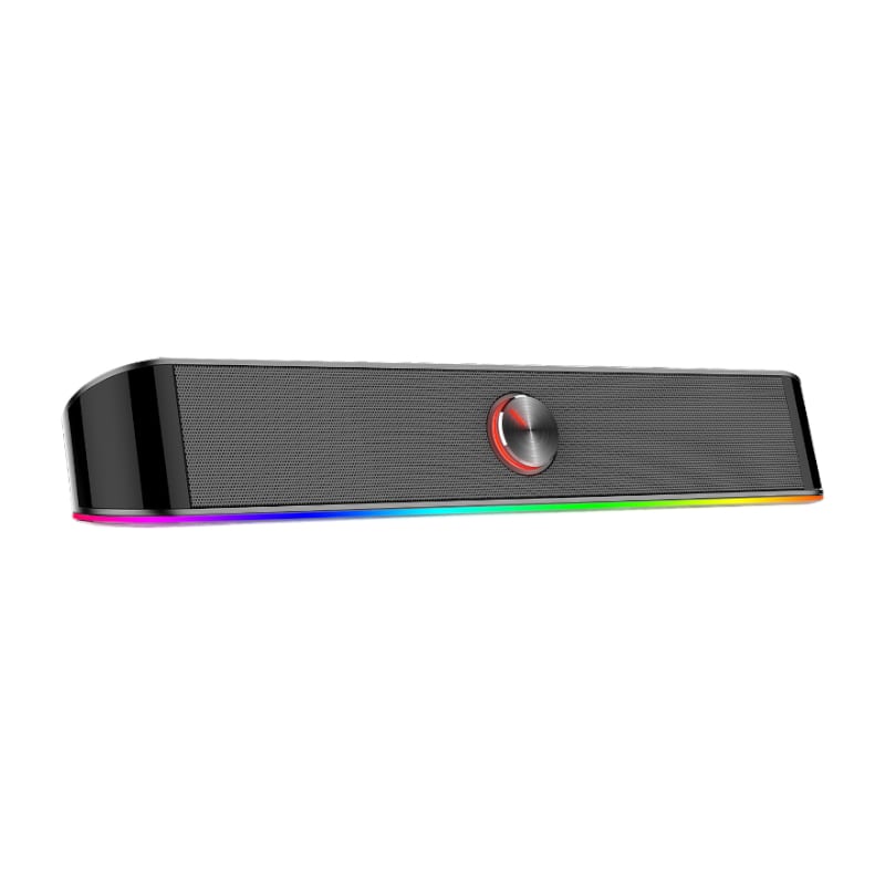 REDRAGON 2.0 Sound Bar ADIEMUS 2 x 3W RGB USB|Aux PC Gaming Speaker – Black.