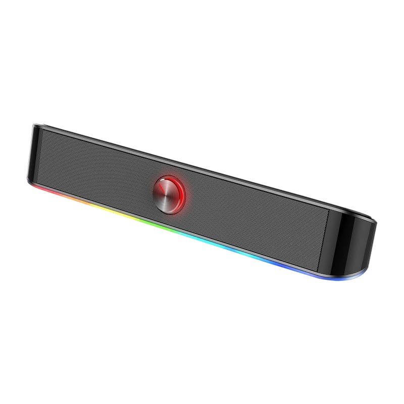 REDRAGON 2.0 Sound Bar ADIEMUS 2 x 3W RGB USB|Aux PC Gaming Speaker – Black.