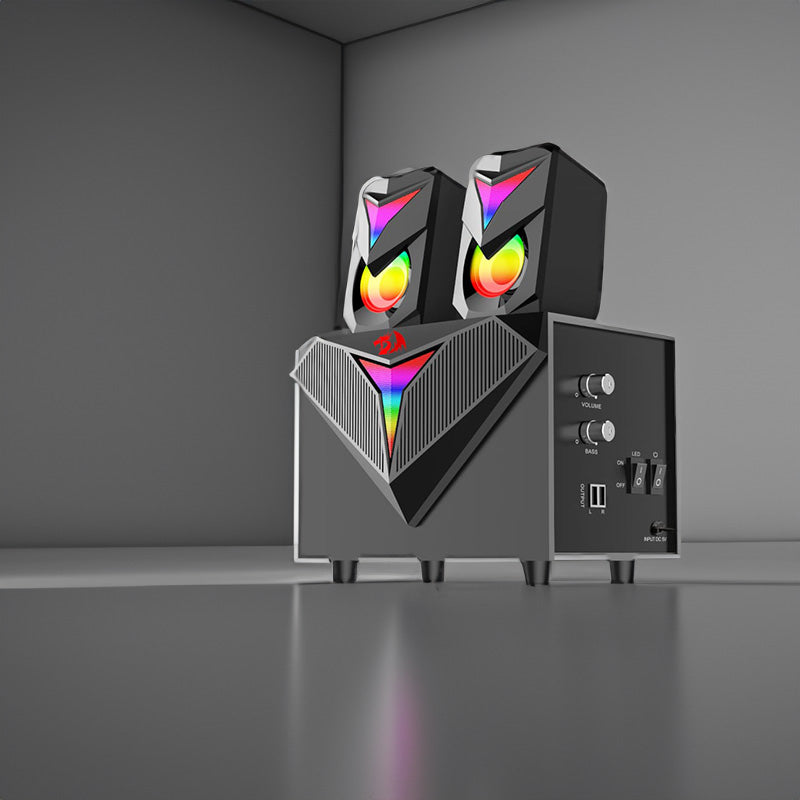 REDRAGON 2.1 Satellite Speaker TOCCATA RGB 11W Gaming Speaker β Black.