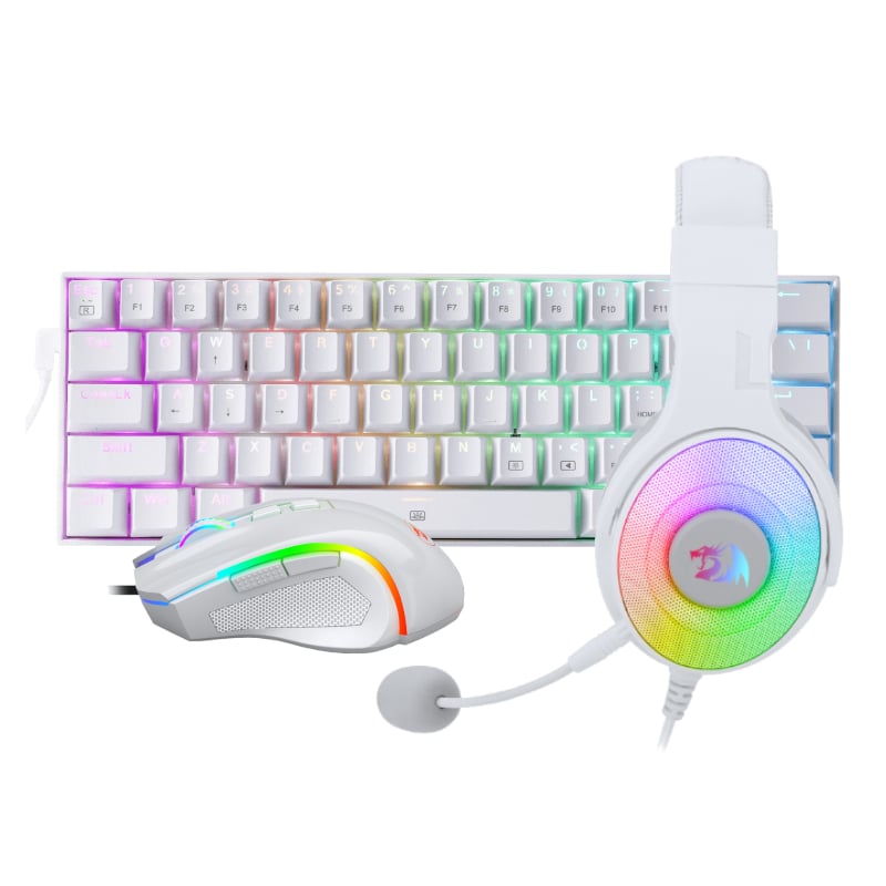 REDRAGON 3IN1 MS|HS|KB WIRED COMBO – WHITE.