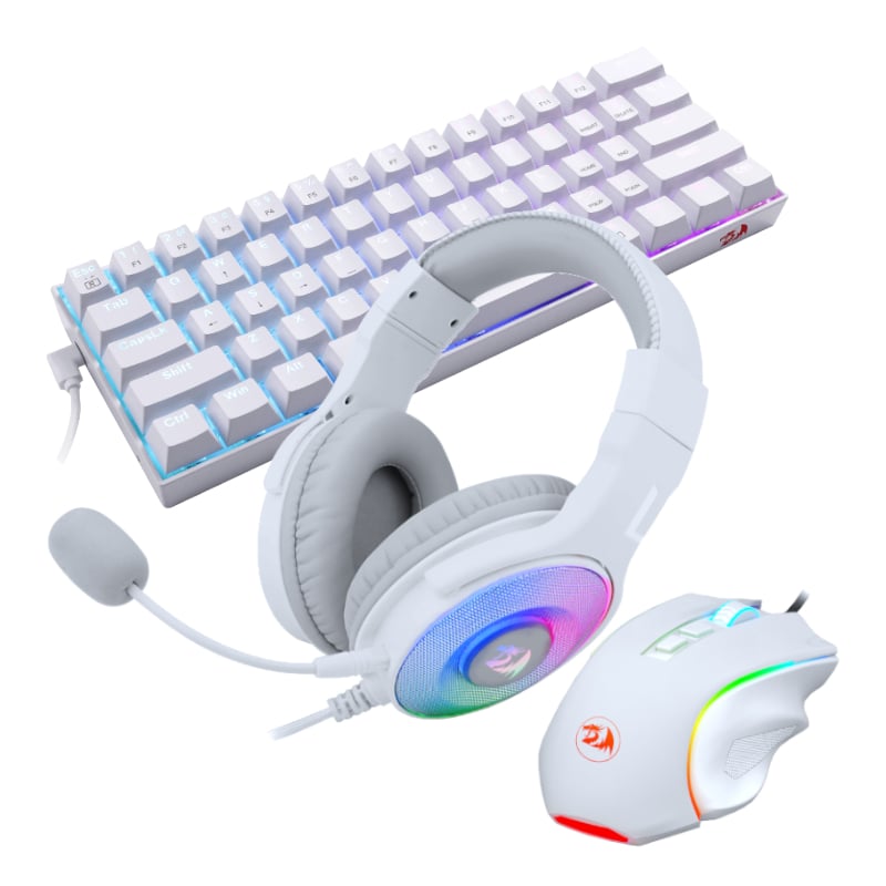 REDRAGON 3IN1 MS|HS|KB WIRED COMBO – WHITE.