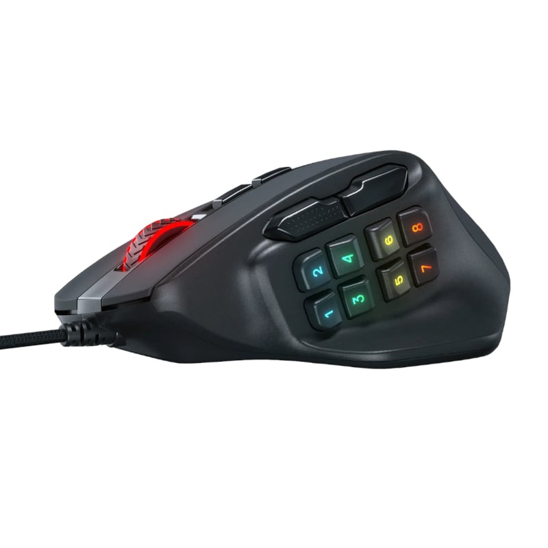 REDRAGON Aatrox 6200DP RGB MMO Gaming Mouse β Black.