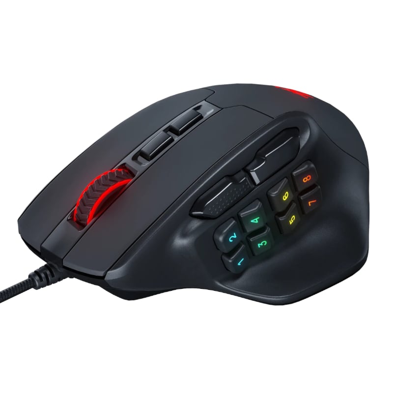 REDRAGON Aatrox 6200DP RGB MMO Gaming Mouse β Black.