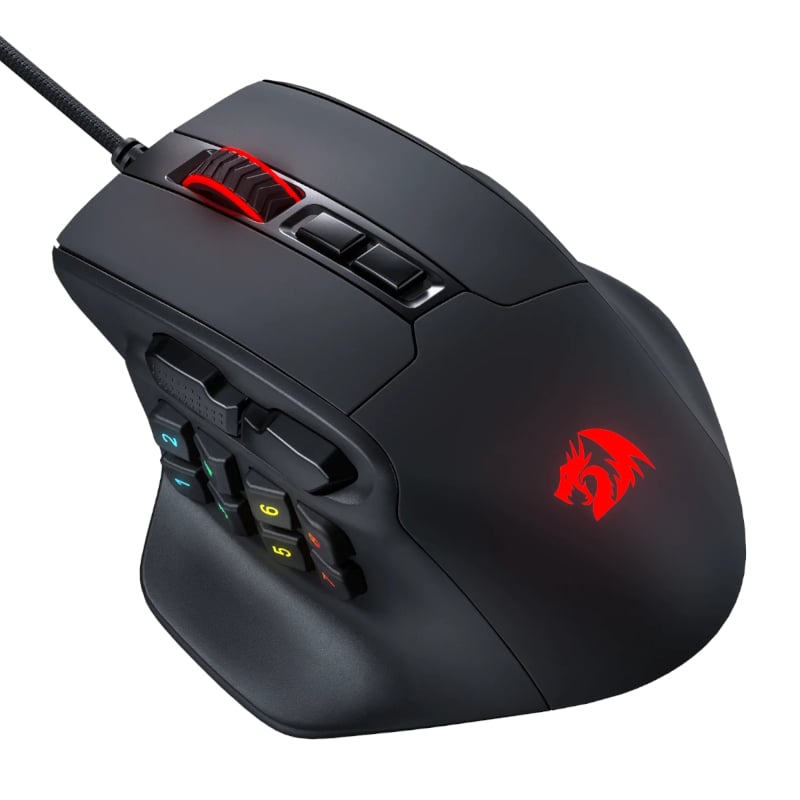 REDRAGON Aatrox 6200DP RGB MMO Gaming Mouse β Black.