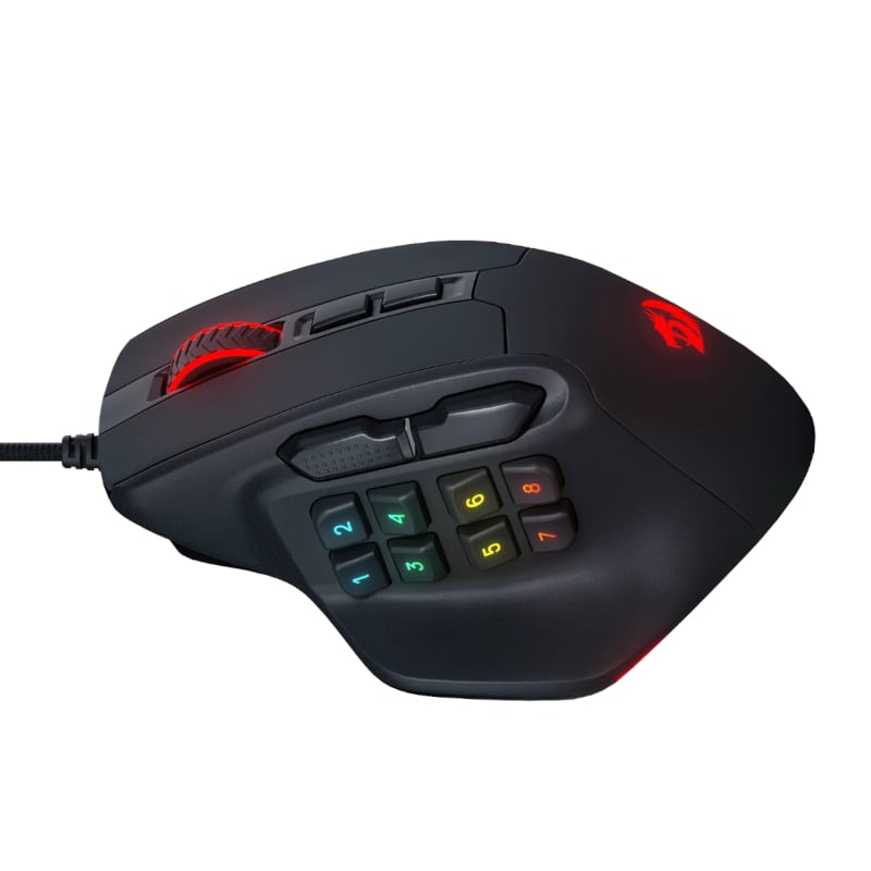 REDRAGON Aatrox 6200DP RGB MMO Gaming Mouse β Black.