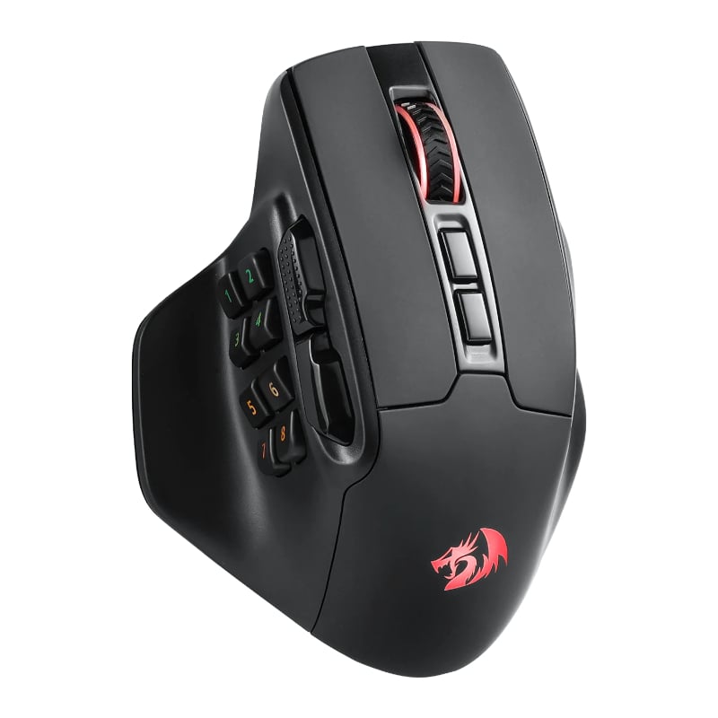 REDRAGON Aatrox Wireless 6200DP RGB MMO Gaming Mouse β Black.