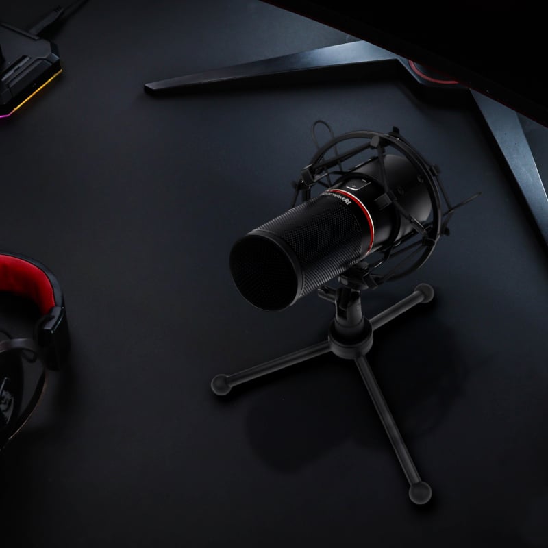 REDRAGON BLAZAR Cardioid USB Gaming Mic and Tripod β Black.