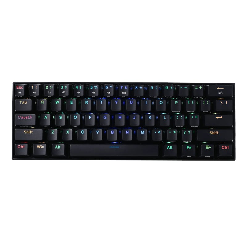 REDRAGON DRACONIC PRO Mechanical 61 Key|Bluetooth 5.0|RGB 9 Colour Modes|Rechargable Battery|Type-C Charging Cable Gaming Keyboard โ Black.