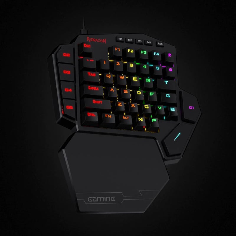 REDRAGON Diti Elite Pro One-Handed RGB Wireless Mechanical Gaming Keyboard β Black.