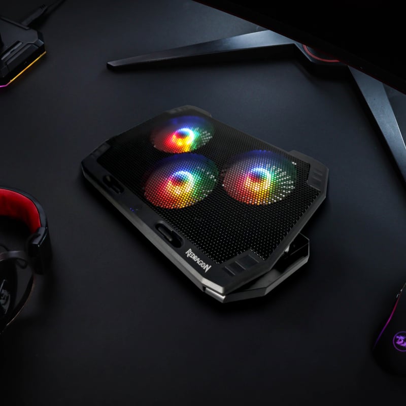 REDRAGON Dual USB 3 Fan RGB Gaming Notebook Stand.