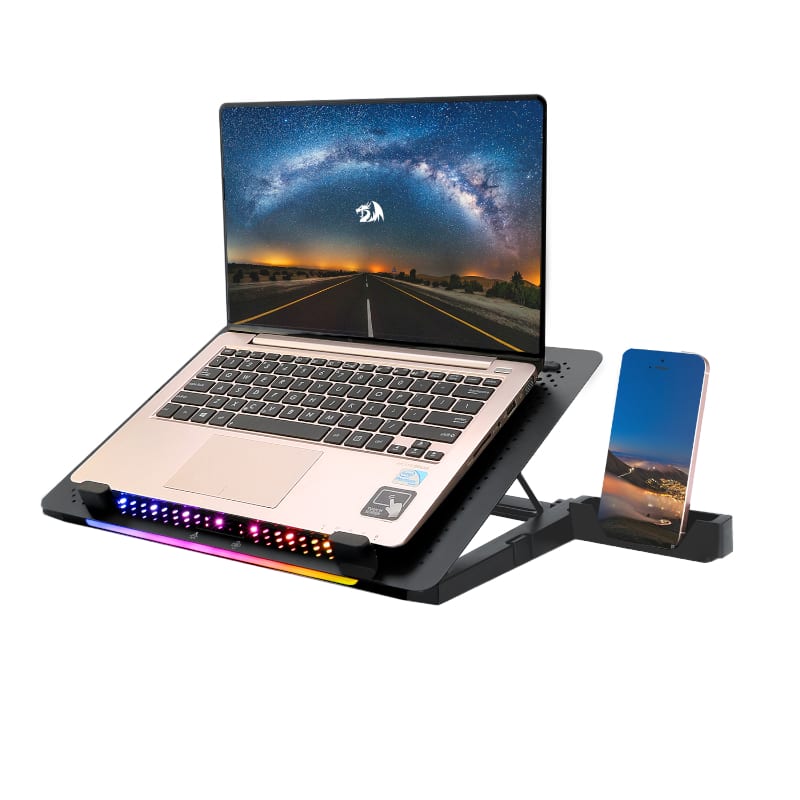 REDRAGON Dual USB 5 Fan RGB Gaming Notebook Stand.