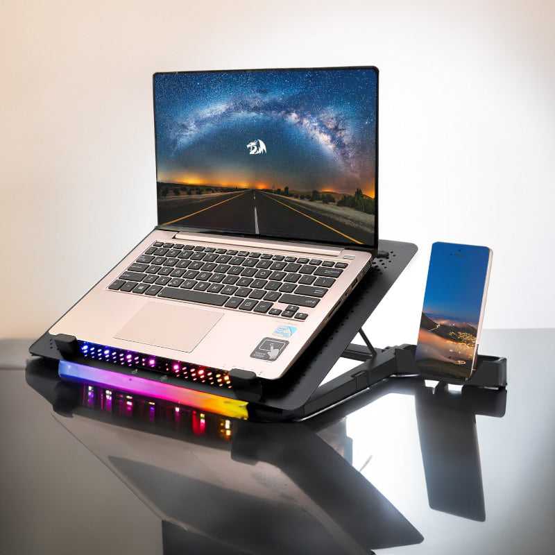 REDRAGON Dual USB 5 Fan RGB Gaming Notebook Stand.