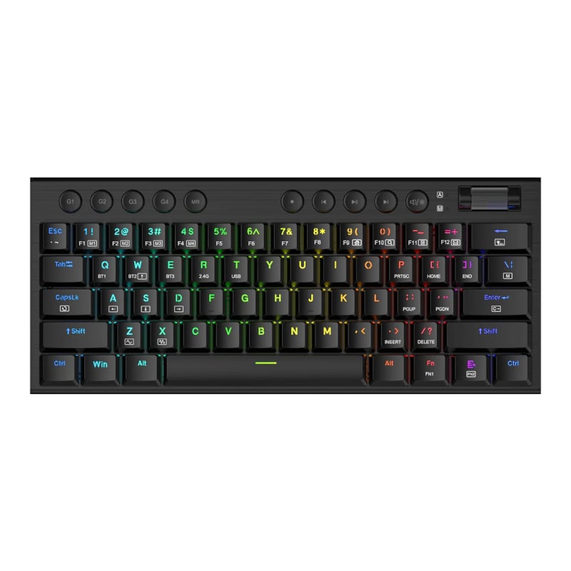 REDRAGON Horus Mini Pro 61Key Wireless Bluetooth Red Switch RGB Low Profile Gaming Mechanical Keyboard – Black.
