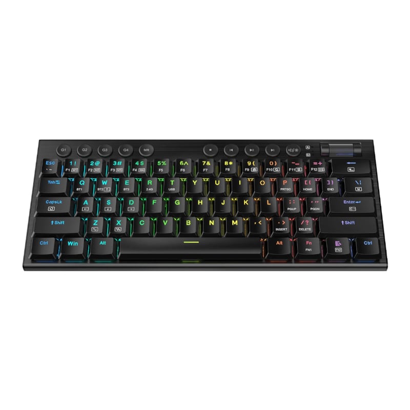 REDRAGON Horus Mini Pro 61Key Wireless Bluetooth Red Switch RGB Low Profile Gaming Mechanical Keyboard – Black.