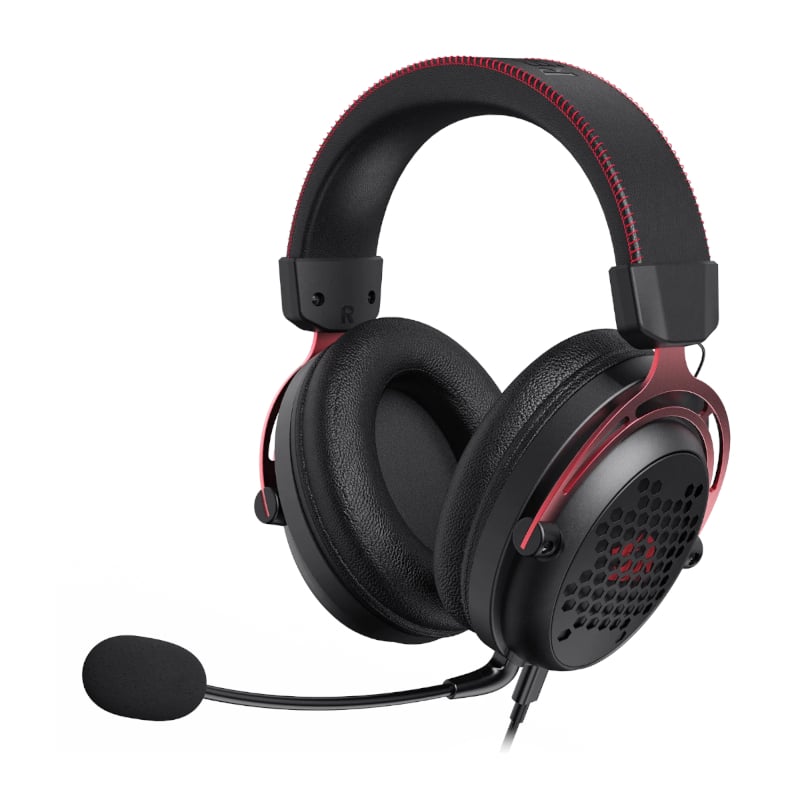 REDRAGON Over-Ear DIOMEDES Honeycomb 3.5mm AUX Gaming Headset – Black.
