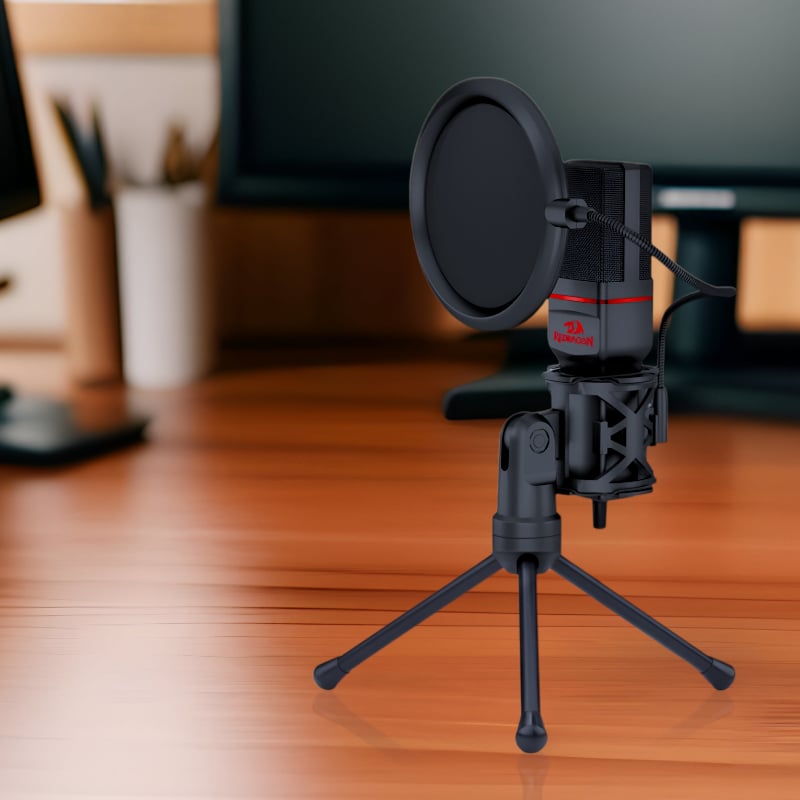 REDRAGON SEYFERT 3.5mm Aux Gaming Mic and Tripod β Black.