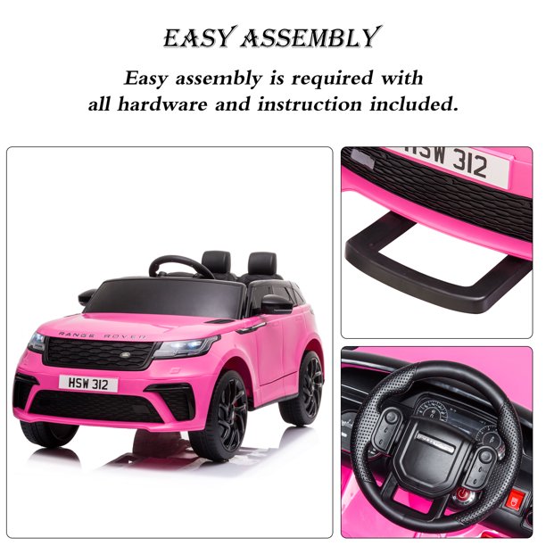 Range Rover Velar Kids Ride on Car With Rubber Wheels 12v (Licensed) Pink
